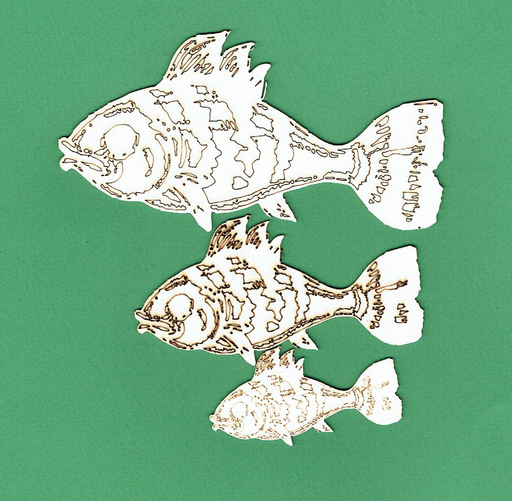 Leah Donna - Chipboard Embellishment - 3 Fish