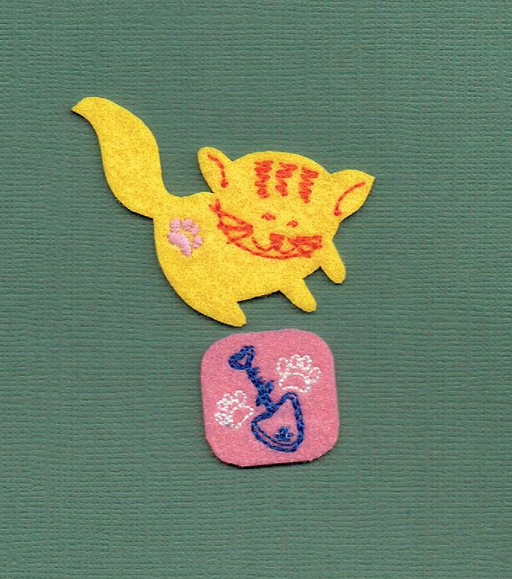 Balt - Iron-on Patches - Cat with Fish bone