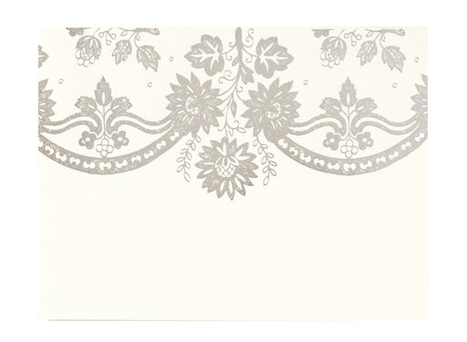 Anna Griffin - Printable Note Cards with Envelopes - Silver Foil and Ivory