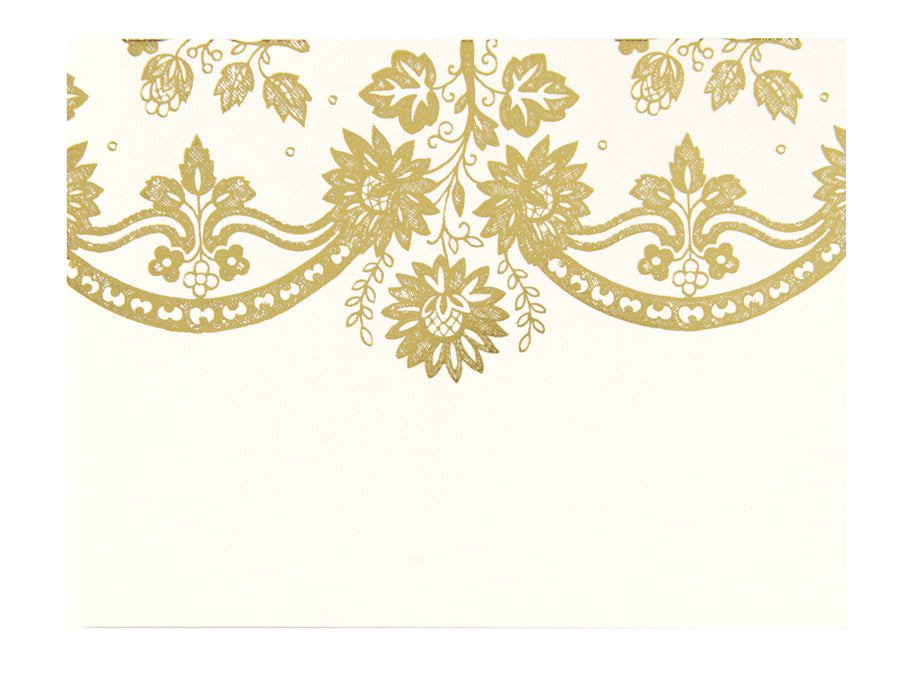 Anna Griffin - Printable Note Cards with Envelopes - Gold Foil and Ivory