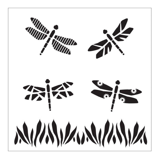 Plaid - FolkArt - Home Decor Stencil 6"x6" - Dragonflies
