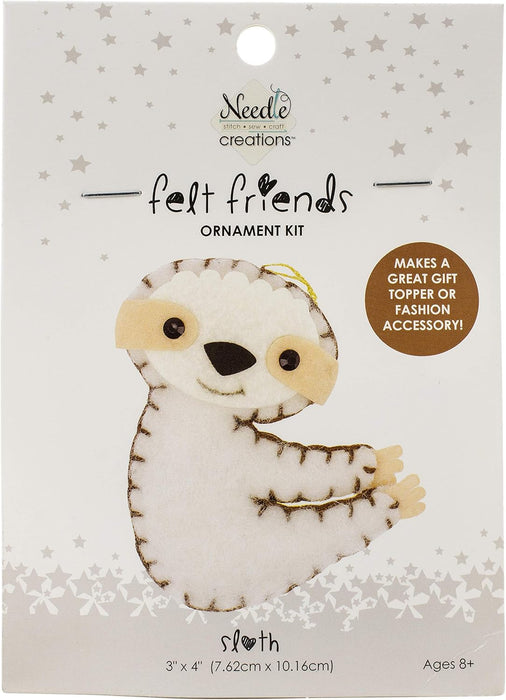 Fabric Editions Needle Creations Felt Ornament Kit Sloth