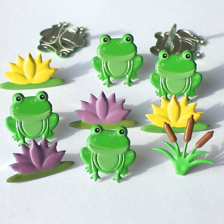 Eyelet Outlet - Shape Brads 12/Pkg - Frog Set