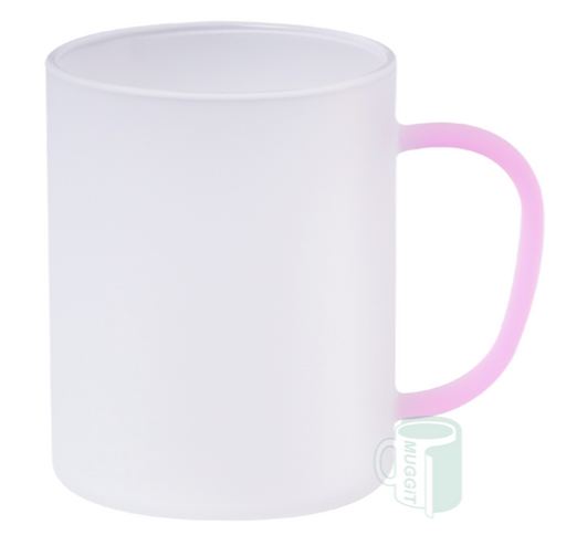 Muggit - Glass Mug Frosted Pink - 13 oz