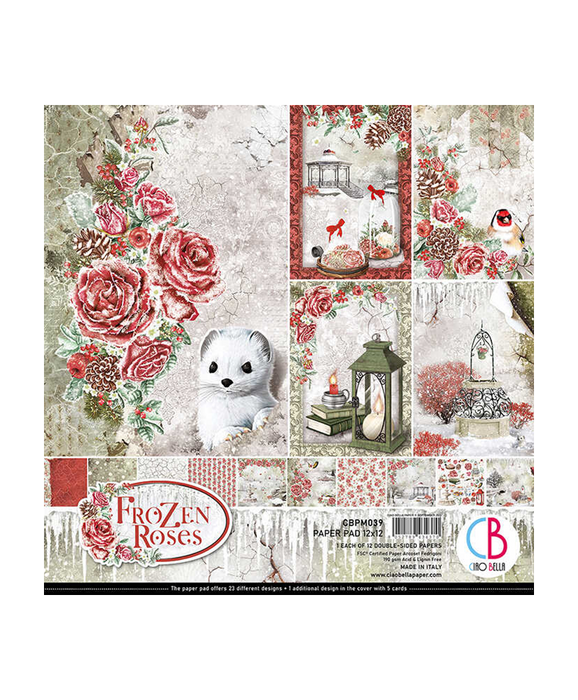 Ciao Bella - Frozen Roses Collection - Paper Pad 12x12 12/Pkg