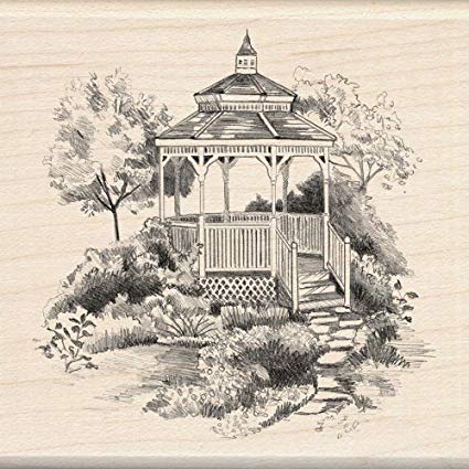 Inkadinkado - Wood Mounted Stamp - Garden Gazebo