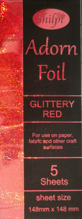 Shilpi - Transfer Foil - 5 sheets - Glittery Red