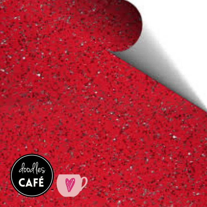 Poli-Flex Glitter - Heat Transfer Vinyl - Glitter Red (25cm x 1M)