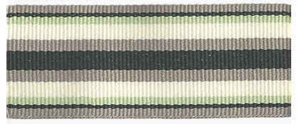 Petersham Ribbon - Striped – Taupe / D.Green / Vint.Green / Lt.Cream - 1 Meter