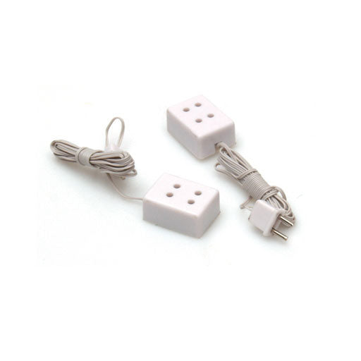 Houseworks - Dollhouse Lighting - Double Outlet with Wire and Plug - 1/2 Inch Scale