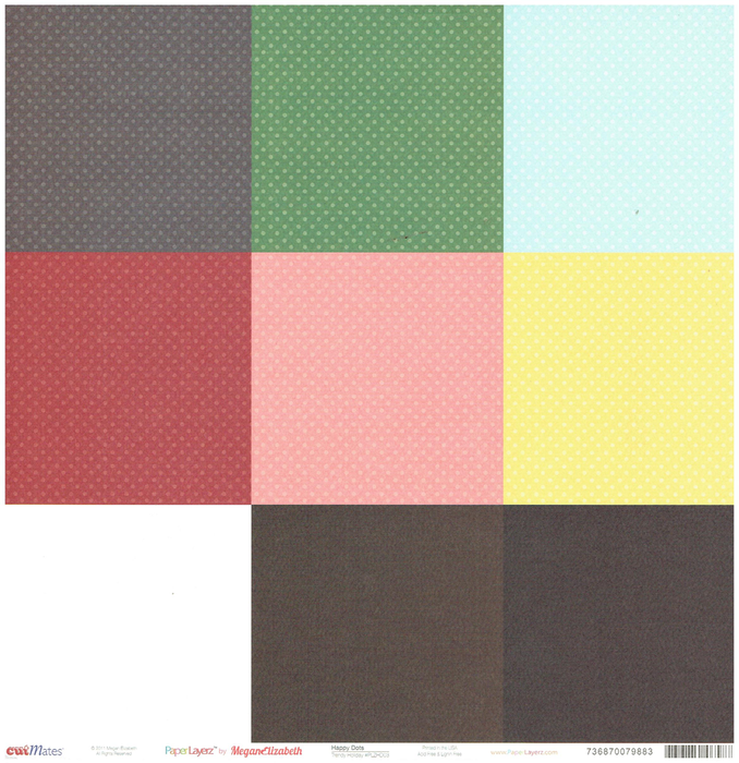 CutMates - Paper Layerz - 12 x 12 Inch Cardstock - Happy Dots - Trendy Holiday