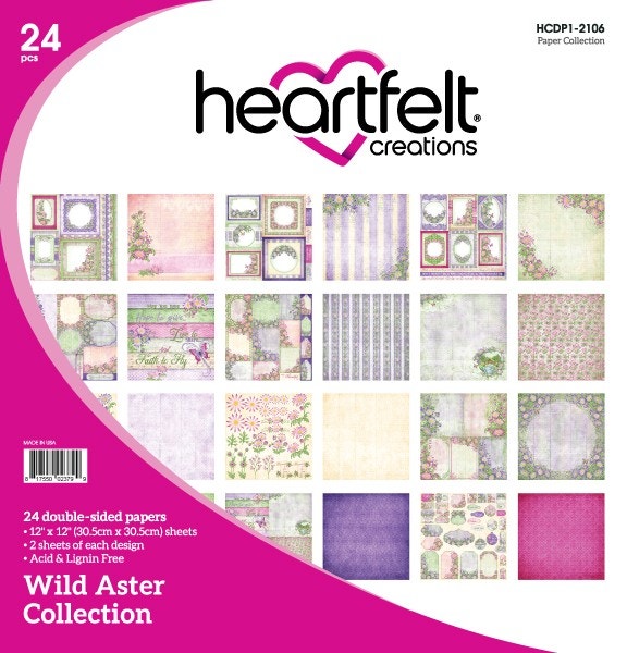 Heartfelt Creations - 12" x 12" DS-Paper Pack - Wild Aster