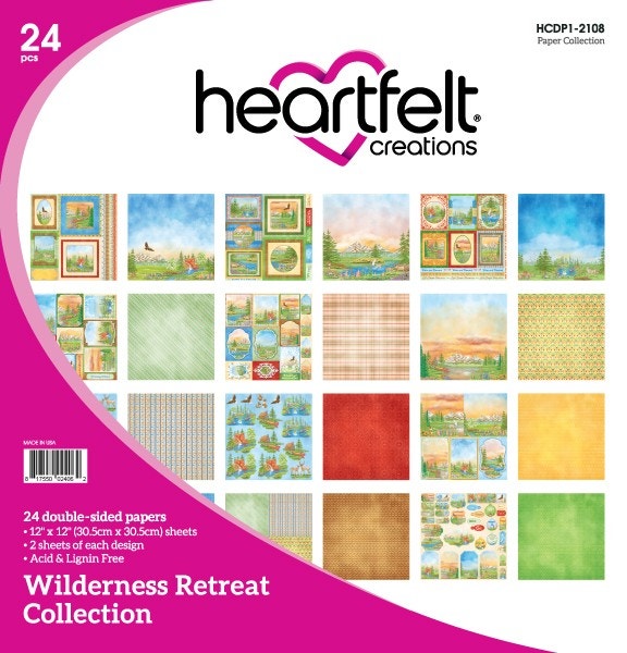 Heartfelt Creations - 12" x 12" DS-Paper Pack - Wilderness Retreat