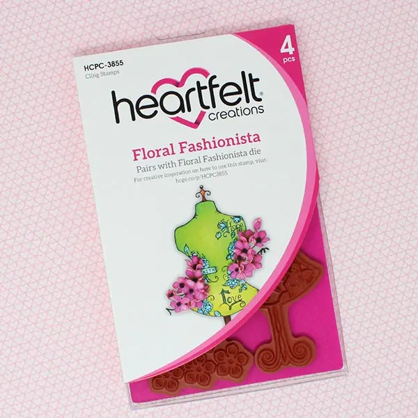 Heartfelt Creations - Cling Rubber Stamp Set - Floral Fashionista