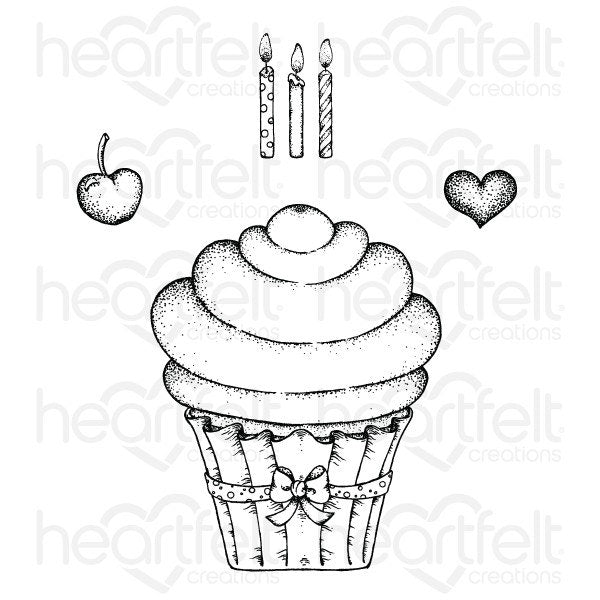 Heartfelt Creations - Cling Stamp Set - Sugarspun Cupcake