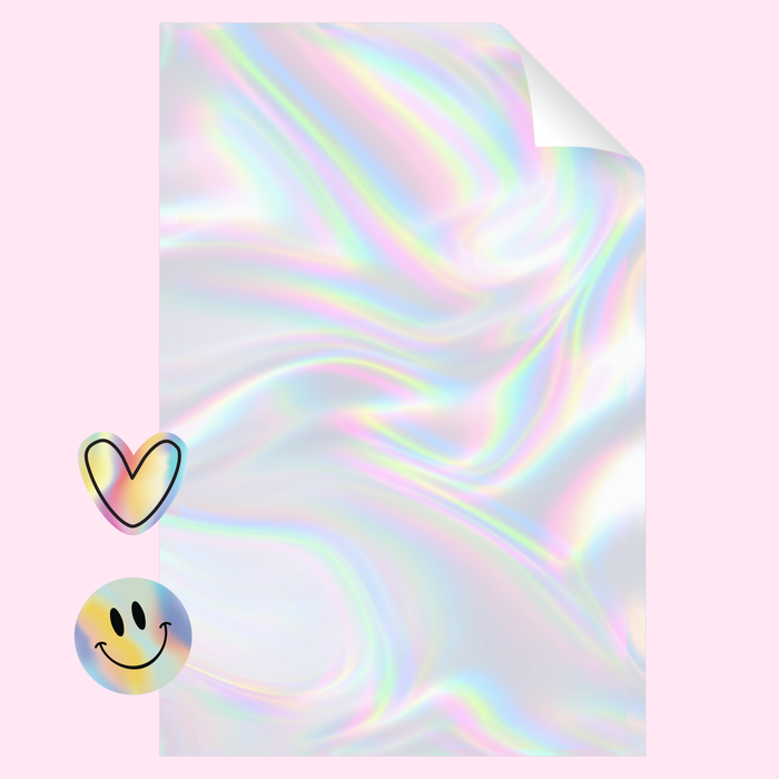 MC - Inkjet and Laser Thin Printable Self Adhesive Vinyl Holographic Clear - A4, 10pk