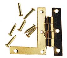 Houseworks - Dollhouse Hardware - Gold Plated Brass L Hinge - 1 Inch Scale