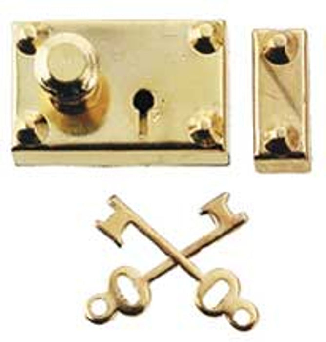 HOUSEWORKS - Dollhouse Miniature - Americana Lockset With Key -1 Inch Scale
