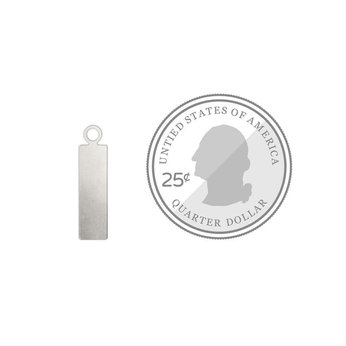 ImpressArt - Premium Stamping Blanks - Rectangle Tag w/ Ring 5/8" - Brass 15 Piece