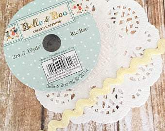 Trimcraft - Belle & Boo Collection - Creative Ribbons - Ric Rac - Yellow