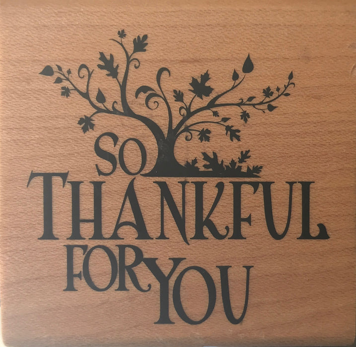 Inkadinkado - Wood Mounted Stamp - So Thankful for You