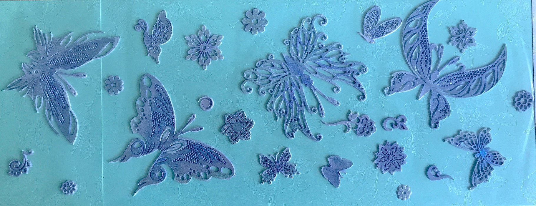 Van-Cha-Din - Mixed Media - 3D Decorative Embellishment - Blue Butterfly Medley