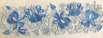 Van-Cha-Din - Mixed Media - 3D Decorative Lace Embellishment - Silver Blue Floral