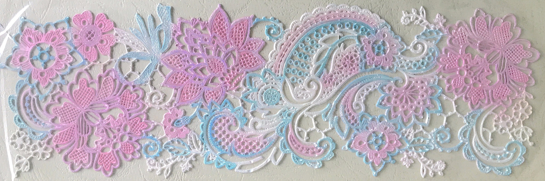 Van-Cha-Din - Mixed Media - 3D Decorative Lace Embellishment - Lilac Floral