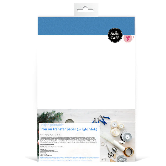 TechniPrint - Printable Inkjet & Laser Heat Transfer Paper - Light Fabrics - 4pk - A4