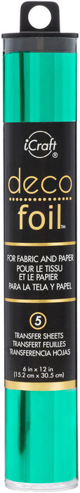Thermoweb - iCraft Deco Foil Specialty Transfer Sheets 6"X12" 5/Pkg - Jade