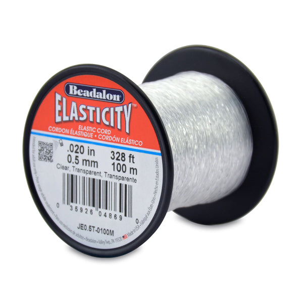 Elasticity Stretch Cord, 0.5 mm / .020 in, Clear, 5 m / 16.4 ft