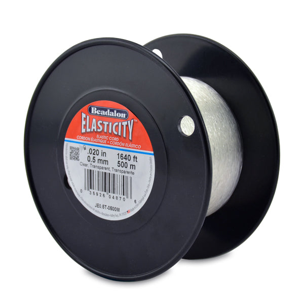 Elasticity Stretch Cord, 0.5 mm / .020 in, Clear, 500 m / 1640 ft