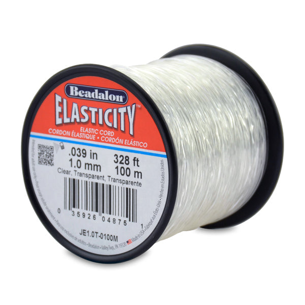 Elasticity Stretch Cord, 1.0 mm / .039 in, Clear, 100 m / 328 ft