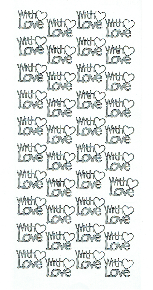 JEJE Peel-Off Stickers - With Love - Silver Foil