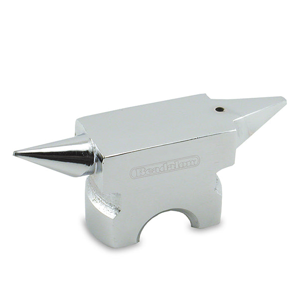 Desktop Anvil, High-Polish Solid Steel Rectangular Surface with Tapered Round & Square Horn with 0.13 in / 3.2 mm hole, 1.75 x 4.3 x 1.1 in / 44 x 110 x 28.5 mm, 1 lb/ 0.45 kg