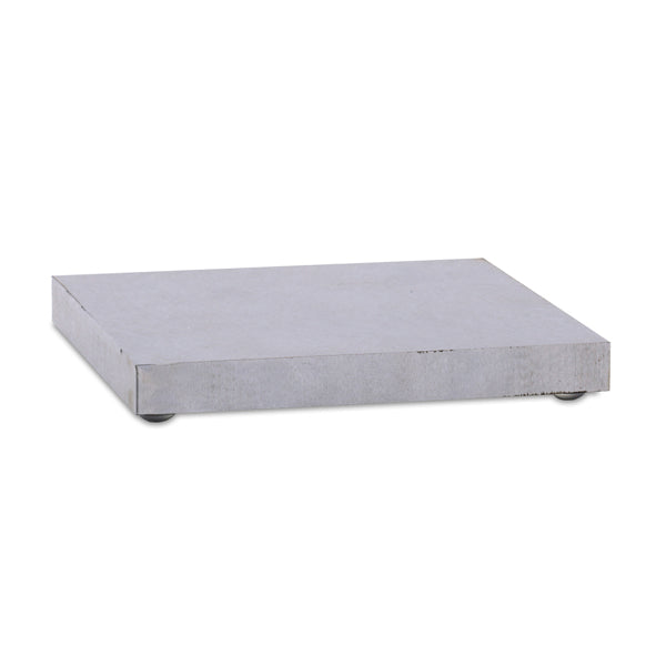 Steel Bench Block, 4 in x 4 in x 0.50 in / 101.60 mm x 101.60 mm x 12.7 mm, with 4 adhesive-back silicone feet