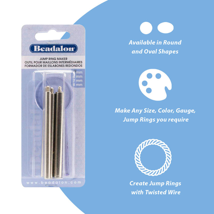 Oval Jump Ring Maker 4 mm x 6 mm, 5 mm x 7 mm, 6 mm x 8 mm / 0.157 in x 0.236 in, 0.2 in x 0.276 in, 0.236 in x 0.315 in