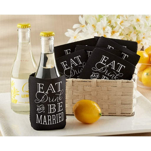 Kate Aspen - "Eat, Drink & Be Married" Collapsible Cold-Can Koozie