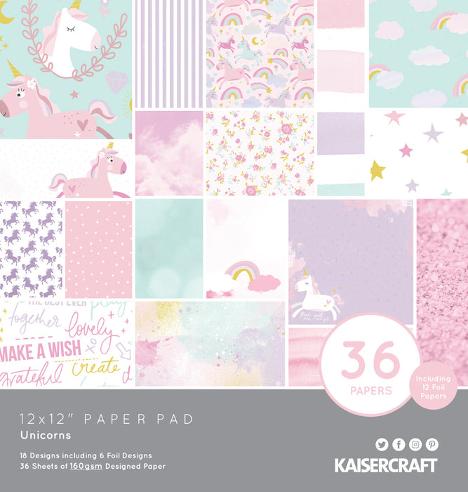 Kaisercraft - 12" x 12" Paper Pack - Unicorns