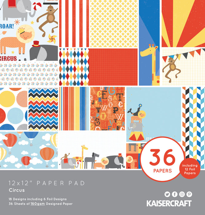 Kaisercraft - 12" x 12" Paper Pack - Circus - 36 Pages