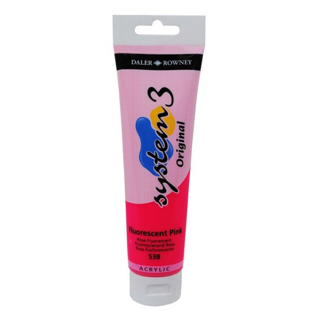 Daler-Rowney - Original System 3 Acrylic - 150ml Tube - Fluorescent Pink