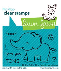 Lawn Fawn - Clear Stamps - Elphie Selfie Flip-Flop