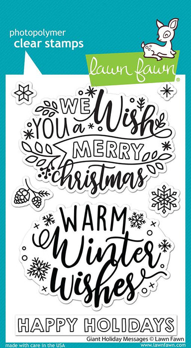 Lawn Fawn - Clear Stamps 4"x6" - Giant Holiday Messages