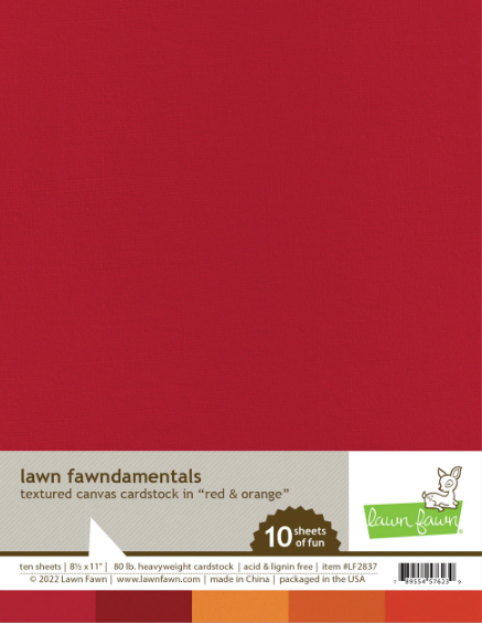 Lawn Fawn - Textured Canvas Cardstock - Red & Orange - 10 sheets