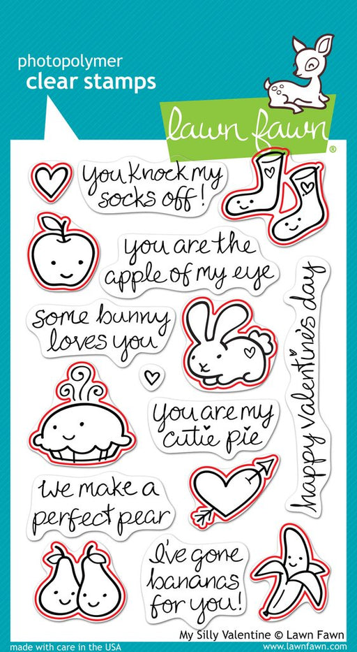 Lawn Fawn - Clear Stamp Set - My Silly Valentine