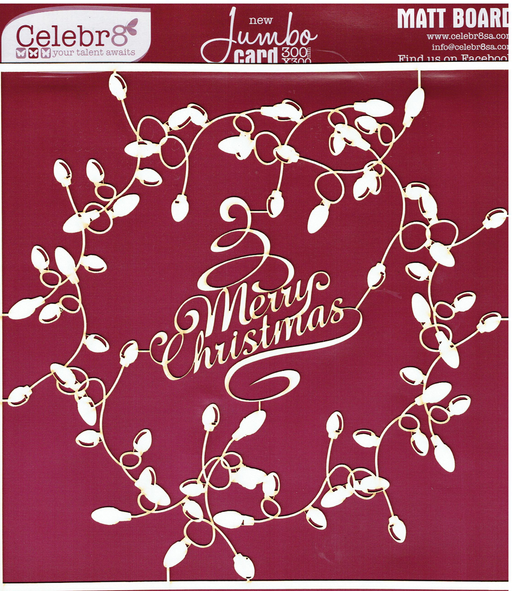 Celebr8 - Jumbo Card - 30cm x 30cm - Christmas Wreath