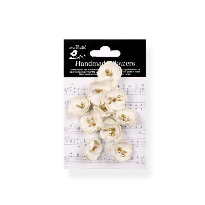 Embossed Daisies - Ivory Pearl (12pc)