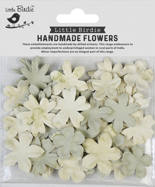 Little Birdie - Handmade Flowers - Halo - Sage Cream (50pc)