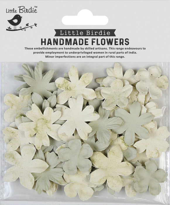 Little Birdie - Handmade Flowers - Halo - Sage Cream (50pc)