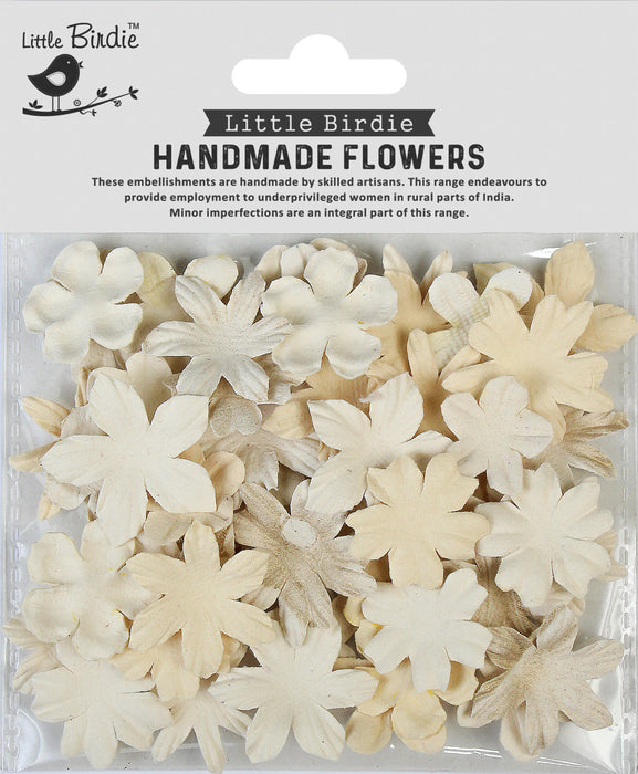 Little Birdie - Handmade Flowers - Halo - Ivory Pearl (50pc)